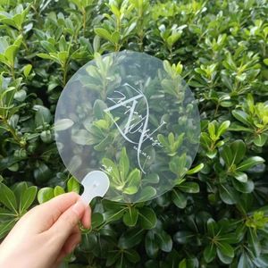 Party Favor Clear Fan For Guests Custom Po Props Personalized Names Wedding Favors And Gifts 30PCs