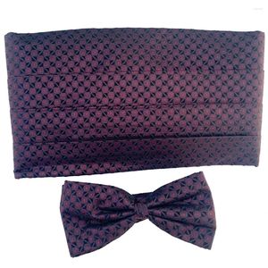 Cinture Fascia da smoking modello nero Fascia da smoking con fantasia bordeaux Design alla moda Papillon formale da matrimonio Farfalla Abito da sera Cravatta