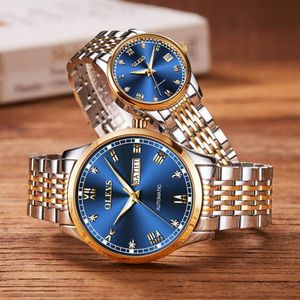 Wristwatches OLEVS Couple Automatic Mechanical Watches Set for Her and Him Waterproof Men's And Women's Valentine's Day Watch Gift 6602 230410