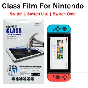 Protetor de tela de vidro temperado transparente premium 2.5D para Nintendo Switch LITE OLED Película protetora endurecida com pacote de varejo