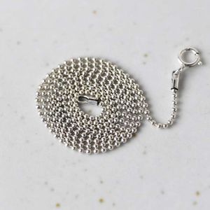 Ketten 925 Sterling Silber Hip Hop Perlen Gliederkette Jungen Frauen Männer Perlenkette Halsketten Edlen Schmuck Für DIY Zubehör 1,2 mm