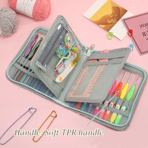 Other Crochet Knitting Hooks Set 2023 With Storage Bag Case TPR Rubbber Handle Wool Needles Sewing Accessorie Gift 231110