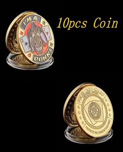 10PCLOlot Poker Chip Fabering Quoti039m A Donkquot Casino Poker Guard Craft Token Collectible Mones3403627