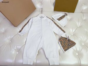 Luxury Toddler Jumpsuits Zipper Baby Bodysuit Designer Nyfödda kläder Storlek 59-90 Komfort Spädbarn Crawling Suit Nov10