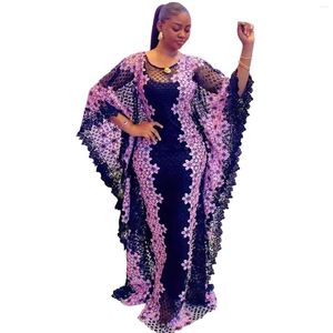 Ethnic Clothing Lace Robe African Dresses For Women 2023 Dashiki Clothes Abayas Kaftan Muslim Evening Party Maxi Dress Femme Musulmane