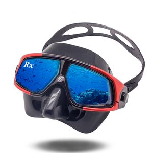 Goggles rx prescrição Corretiva Kit de engrenagem de mergulho óptica hiperópia miopia snorkel set top máscara máscara ampla antifog uv400 230411