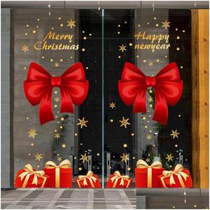 Wall Stickers Merry Christmas Window Sticker Xmas Decals Decorations For Home Shop Mall Store Office 231011 Drop Delivery Garden Dhdk3