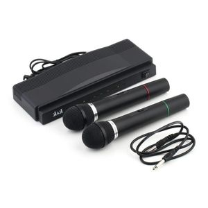 Freeshipping Microphone System Professional Wireless Dual Handheld 2 x Mic Mottagare grossist wqkne