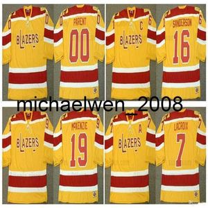 Weng Blazers Vintage Jersey 00 Bernie Parent Andre Lacroix 16 Derek Sanderson Johnny McKenzie Custom Name Number Retro Hockey S-6XL