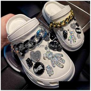 Parti di scarpe Accessori Es Charms Designer Fai da te Colore magico Orso Scheletro horror Skl Scarpe Decaration Per Croc Jibz Zoccoli Ragazzi Donne Dh05I