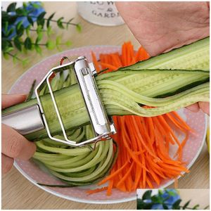 Outros acessórios de faca de aço inoxidável descascador de peeler vegetal pepino de cenoura batata de batata dupla gadget gadgets Deli DHQG3