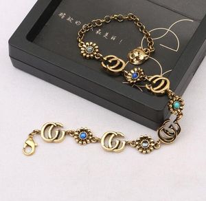 10style Luxury Desinger Brand Letter Gold Bangles for Women Bracelets 18K Gold Plated Crystal Rhinestone Pearl Wristband Link Chain Gifts Jewerlry Accessories