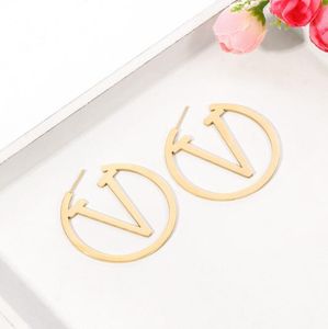 Bondage Knots Luxury Big Gold Hoop örhängen för Lady Women 4cm Orrous Girls Ear Studs Set Designer Jewelry Earring Valentine's Day Gift Engagement for Bride