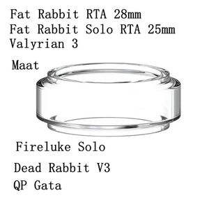 Ersättning Pyrex Bulb Fat Glass Tube Fit For Hellvape Dead Rabbit V3 Voopoo Maat Freemax Fireluke Solo Qp Gata Uwell Valyrian 3 Fat Rabbit Solo RTA 28mm Bubble