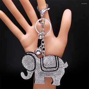 Chaveiros feminino bonito elefante pingente chaveiro cor de ouro chaveiro bolsa borla senhora chaveiro saco de presente pingente carro jóias