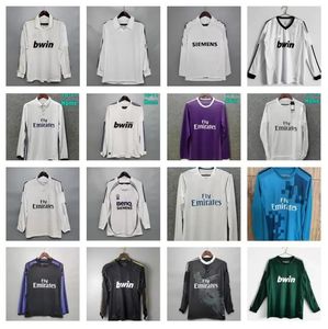 Retro Real Madrids koszulki piłkarskie z długim rękawem koszulka piłkarska guti ramos sededorf Carlos 01 02 03 05 06 07 12 13 15 16 17 Ronaldo Zidane Raul Finały Kaka