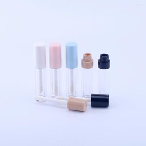 Storage Bottles 200pcs 8ml Lip Gloss Empty Plastic Tubes Exquisite Mini Clear Lipgloss Packaging Container With Pink Matte Lid 5 Colors