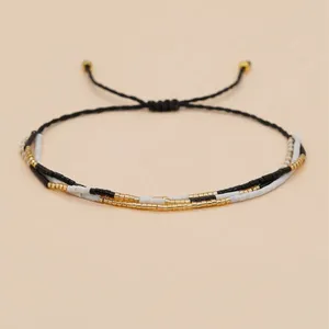 Strang-Nischen-Stil, Bohemian-Stil, 3 Kreise, Farbmischung, FGB-Perlen, handgefertigte Perlen, modisches All-Match-Zwillings-Damenarmband