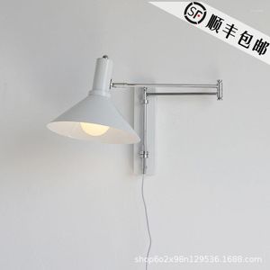 Wall Lamps Crystal Sconce Lighting Lustre Led Swing Arm Light Korean Room Decor For Bedroom Reading Lamp