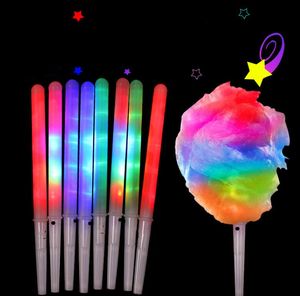 Party Supplies LED Light Up Cotton Candy Cones Colorful Glowing Marshmallow Sticks Impermeable Colorful Marshmallow Glow Stick SN4363