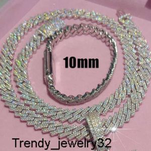 Pendant necklaces Pass diamond tester moissanite cuban link chain dropshipping 925 sterling silver gold plated baguette moissanite hip hop jewelry