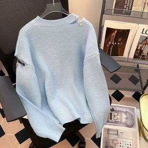 Camisetas femininas suéter de malha pulôver de lã outono meninas lã com grande perda de letras camisa de malha super elástica roupas da moda 3 cores