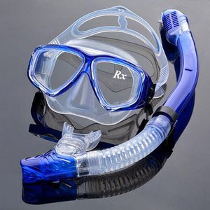 Goggles Optical Diving Gear Kit Myopia Snorkel Ställ in olika styrka för varje öga närsynt torrtoppdiskmask 230411