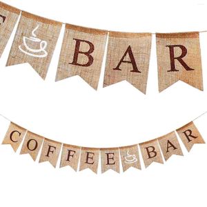 Party Decoration Coffee Bar Letter Printed Swallowtail Banner Gathering Garland Rustic Linen Supply Po Prop