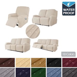 Stol täcker vattentät stretchrecelliner soffa täcker 1/2/3/4 platser solida soffskydd soffa slipcover protector återfasarstolskydd för hem 231110