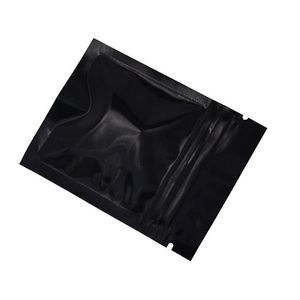 200 Pezzi 6 8 cm Nero Borsa richiudibile con chiusura a zip Sigillo con impugnatura Confezione di caffè per cereali Buste profumate a prova di odore di tè con chiusura 300w