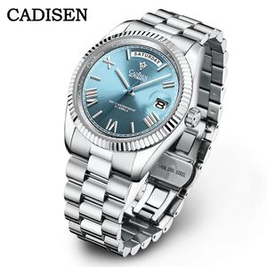 Armbandsur Cadisen C8185 Iceblue Dial Sapphire Glass Watches Men Japan Miyota8285 Movt Men's Watch Mechanical Automatic Diver Clock Y231110