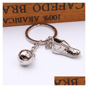 Simation Simation Soccer Shoes Key Chain Metal Ornament Mini Mini Small Gifts Home Goy Gover to Fans Drop Deliver