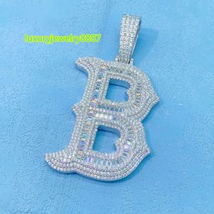 Silver Jewelry 925 Hiphop Pendant A-Z initial letters pendant custom moissanite iced out pendant