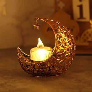 ノベルティアイテムEid Mubarak Candle Holder 2023 Ramadan Kareem Banner Ramadan Decoration for Home Islamic Muslim Party Decor Eid al Adha Gifts Z0411