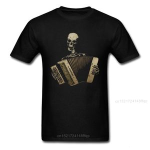 Männer T-Shirts Benutzerdefinierte T-Shirts Schädel Klavier Akkordeon T-Shirt Männer Blues Liebhaber T-Shirt Vintage Schwarz 100 Baumwolle Herren Tops Tees Slim Fit Kleidung 230411