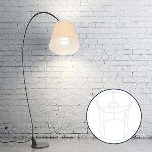 Wall Lamp Wrought Iron Lampshade Holder Round Light Bulbs Frame Woven Bracket DIY Making Supply Desk