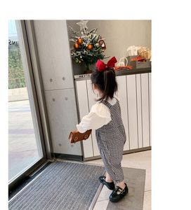 Jumpsuits Girls' Japanese Classic Plaid Bib Pants 2023 Spring Korean Style Small And Medium-sized Children's Cute Wide-leg Facto