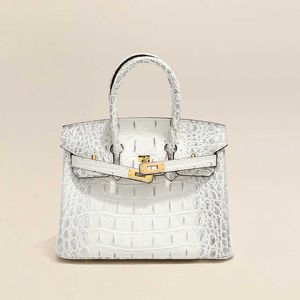 Platinumdesigner Tote Bag Crocodile Mönster Läder Kvinnor 2024 Fashion Versatile Atmosphere One Shoulder Crossbody Handbag