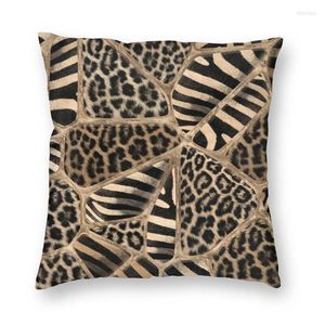 Yastık lüks hayvan atma kasası ev dekorasyon leopar ve zebra pastel altın kanepe kapak yastık oturma odası için