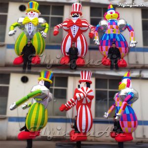 Multi-style Funny Walking Inflatable Clown Puppet Parade Costume 3.5m Colorful Blow Up Joker Doll For Event