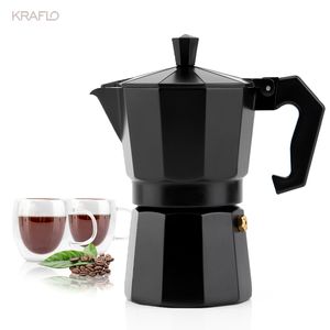 Atacado Moka Pote Pow Powd fundo de vidro personalizado fabricante de café expresso 160/240/360ml Aço inoxidável Pote de cafeteira em casa | Kraflo