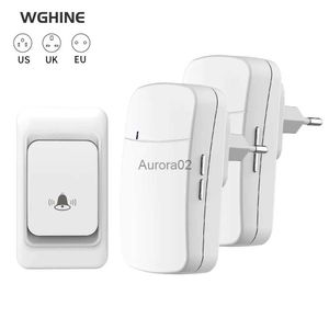 DOORBELLS OUTDOOR WIRELESS DOORBELL EU UK US USプラグ150M 23A 12V防水スマートホーム壁浸透信号ウェルカムメロディーYQ231111