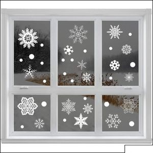 Duvar çıkartmaları Noel kar tanesi pencere çıkartması elektrostatik çocuk odası dekorasyon dekal yılı duvar kağıdı dbc damla teslimat ev g gar dhxoo