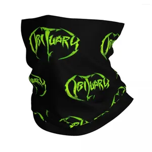 Scarves Obituary Band Logo Death Metal Bandana Neck Gaiter Printed Heavy Wrap Scarf Multifunctional Balaclava Riding For Men Adult