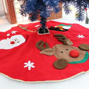 Juldekorationer extra stor trädkjol med hjort snögubbe jultomten ornament dekoration för hemmet