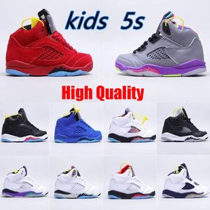 Mit Box 2023 Kinderschuhe Jumpman 5s Kleinkinder 5 Jungen Basketball zum Verkauf Jugendschuh Athletic Infants Sneakers Scotts Designe Schuhe Trainer Outdoor Baby Sports 25-35