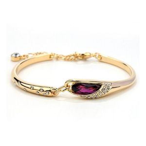 Bracciale di cristallo elegante ragazza Braccialetti di placcatura lucida per le donne Bel regalo di San Valentino Stile Mti Consegna di goccia della nave Dh7Gh