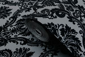 Classic mystery black velvet flock wallpaper 3D Suede thick luxury for home docor wall covering