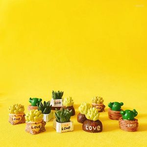 Decorative Figurines 10 Pcs Resin Succulents Plants/doll House//miniatures/lovely Cute/fairy Garden Gnome/moss Terrarium Decor/crafts/bonsai