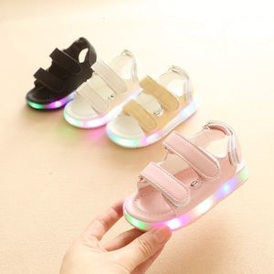 First Walkers Children s Casual Shoes Baby Glowing Sandals Boys Girls Summer Outdoor Beach Fashion LED Kids Sports Breathable 230411